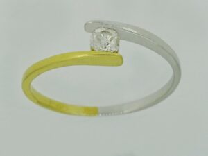 Bague 2 ors solitaire diamant