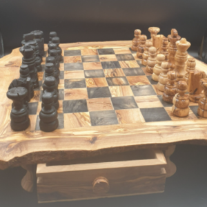 échiquier 50cm en bois d'olivier