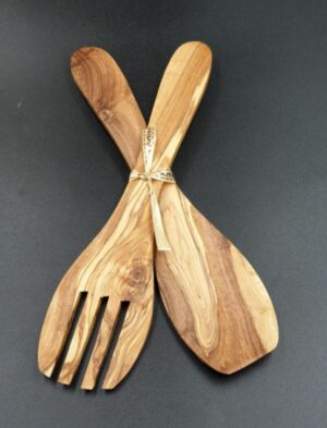 couverts à salade petit en bois d'olivier