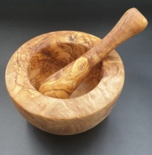 mortier en bois d'olivier
