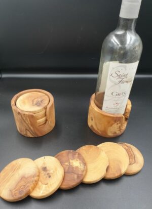 sous-verres en bois d'olivier