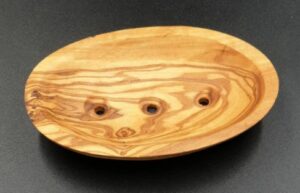 Porte savon ovale en bois d'olivier