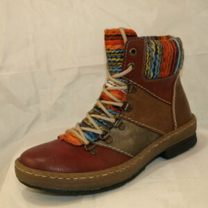 chaussure cuir et laine coloré ocre