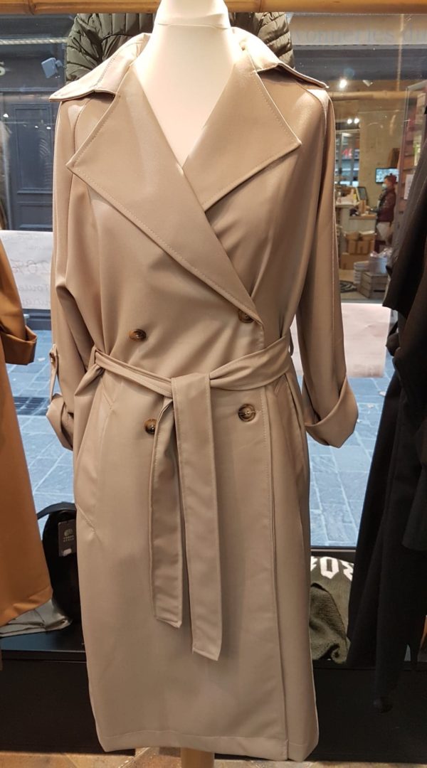 manteau long beige femme