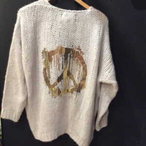 tricot ample manche 3/4 peace and love