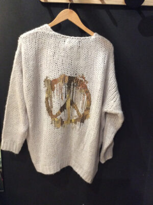 tricot ample manche 3/4 peace and love
